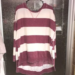 Red/white striped Z Supply weekender top
